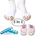Toe Separators Set - 1 Pair, Toes Alignment Socks, Gel Toe Spacers Toe Stretchers, Instant Therapeutic Bunion Relief for Women and Men (White)