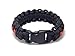 Paracord Survival Bracelet Black Thin Red Line Firefighter 9 Inch for 7.5 Inch Wrist