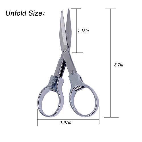 2Pcs Folding Scissors, Slip-N-Snip Scissors, Stainless Steel Telescopic Cutter Used for Home Office, Safety Portable Travel Trip Scissors