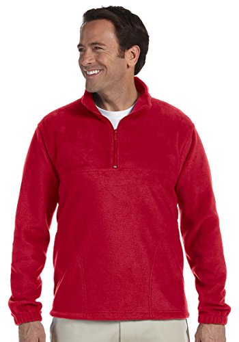 Harriton Men's Quarter Zip Midweight Fleece Pullover