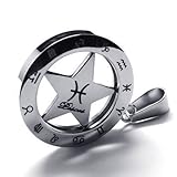 KONOV Jewelry Stainless Steel Zodiac Spinner Mens Womens Necklace Pisces Pendant 18-28 inch Chain