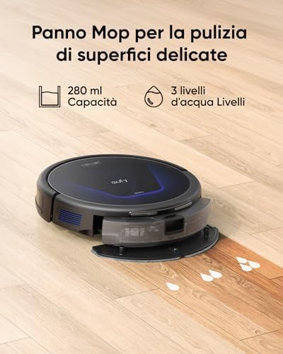 G50 Robot Aspirapolvere ibrido con Aspirazione 4.000 Pa, Navigazione Dinamica, Panno Mop per la Pulizia di Superfici Leggere, ideale per Peli di Animali Domestici, Pavimenti Duri e Tappeti