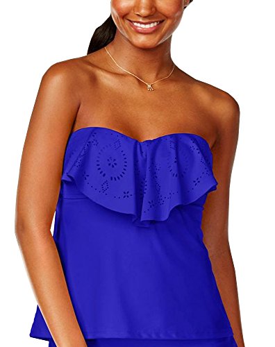 Buy Hula Honey Women's Ruffle Popover Bandeau Tankini Top (Large, Windsong)  Online at desertcartBarbados
