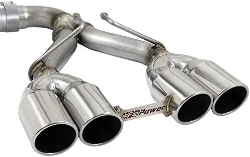 aFe Power 49-38073-P Rebel Series Cat-Back Exhaust System; 3.5 in. Tubing; 304 Stainless Steel; Incl. Conn. Pipe/Muffler/Over-Axle Pipe/Y-Pipe w/Quad 3.5 in. Polished Tips; +9 HP/+8 lbs/ft. Torque;