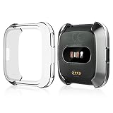 Screen Protector Case for Fitbit Versa, Haojavo Soft TPU Slim Fit Full Cover Screen Protector for Fitbit Versa Smartwatch Bands Accessories