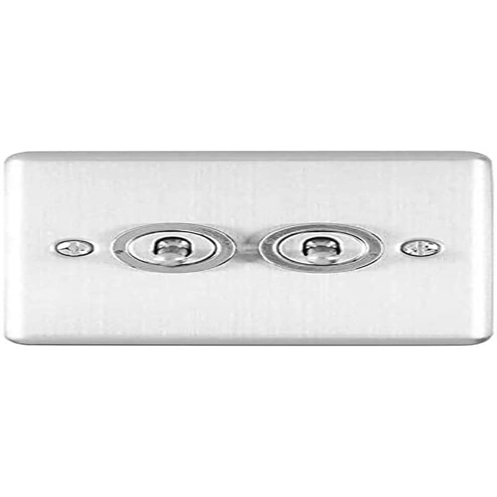 Enhance Decorative 2 Gang Toggle Switch Satin Stainless Finish