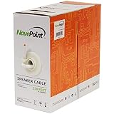 NavePoint 250ft in Wall Audio Speaker Cable Wire CL2 12/2 AWG Gauge 2 Conductor Bulk White