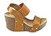 Refresh Women's Mara-10 Platform Cork Wedge High Heel Leather Sandal,8 B(M) US,Tan