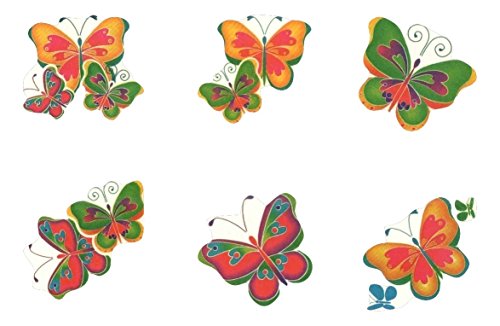 Butterfly Tattoos (12 Tattoos, 6 Styles; 1.5" Each)