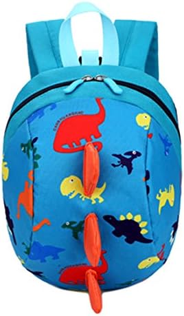 Longxing Unisex Lovely Kindergarten bag Little dinosaurs Cartoon Fashion Oxford cloth Child backpack (Peacock Blue)