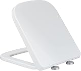 AAN Rectangular Soft Close Toilet Seat Quick Release Adjustable Hinges White UF