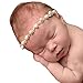 Udobuy Super Cute Delicate Baby Girls Newborn Toddler Elastic Headbands Hairband Headwear with Pearl Rhinestone Flower