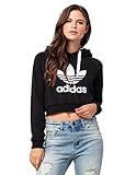 adidas Originals Women's Originals Crop Hoodie, Black/White, X-Small
