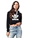 adidas Originals Women's Originals Crop Hoodie, Black/White, X-Small