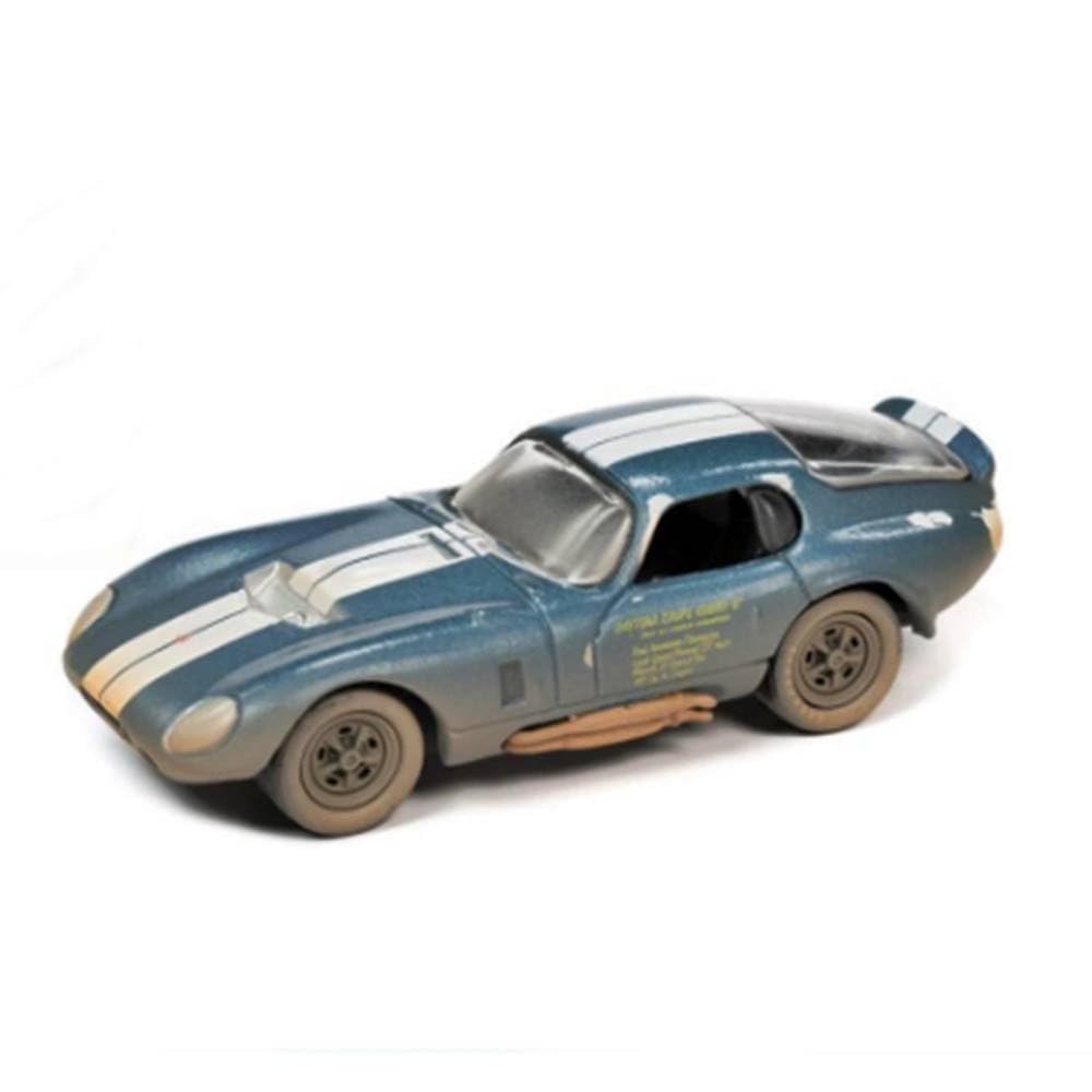 Johnny Lightning 1964 Shelby Cobra Daytona Coupe Viking Blue Met w/White Stripes Weathered Ltd Ed to 12834 pcs 1/64 Diecast Model JLSF023-JLSP231 A