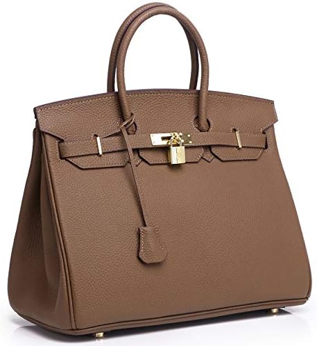 Kueh Womens Padlock Designer Handbags Genuine Leather bags With Gold Hardware