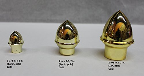 Gold Acorn End Cap Flag Pole Topper Finial (Fits 1 in. Pole)