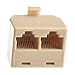 Pixnor RJ45 8-pin 1 Female to 2 Female Ethernet Network Cable Extension Coupler Connector