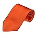 Dan Smith Orange Men Neck Tie Wrinkle-Free Satin Solid Neck Ties DAA3E01C Orange Red