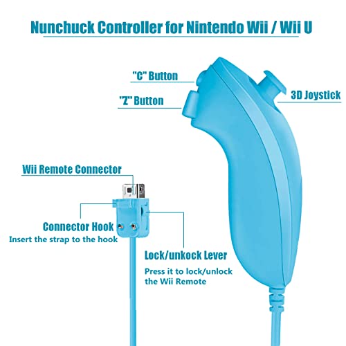NC 4 Packs Nunchuck Controller Joystick Gamepad Replacement For Wii
