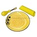 Naturally Med Garlic Grater Set, Ceramic, Yellow with Olive Motif