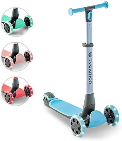 Yvolution Glider NUA Scooter Blue – Premium LED Scooter for Kids
