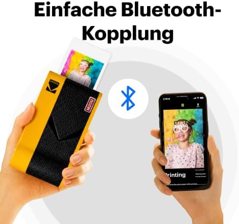 Mini 2 ERA 5x7,6cm Fotodrucker, Geschenkset mit 38 Blatt, Weiß/Schwarz/Gelb