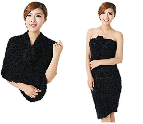My Shope multi wear fashionable magic scarf multi style streachable ( Black) Pack of 2