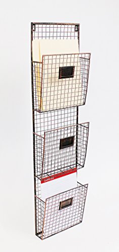 3 Pocket Wall File Holder Finish: Copper