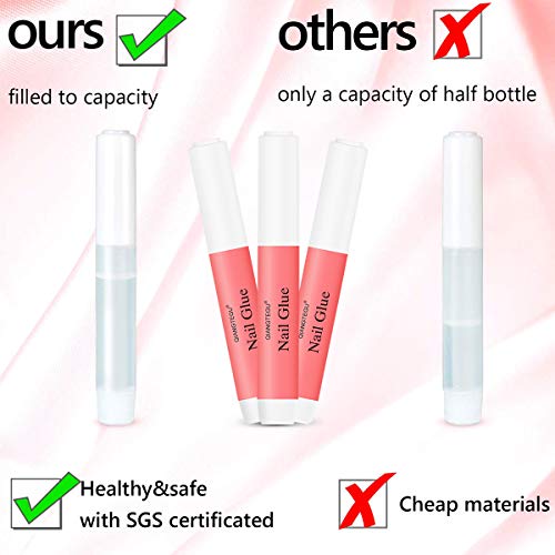 Nail Glue for Acrylic NailsÂ - 10 Pcs Nail Tips Glue Fake False Nails Forms Adhensive Glue, 0.07 oz