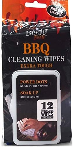 12 x XL Large Tough Heavy Duty Grill Cleaning Wipes Cleans BBQ George Grease