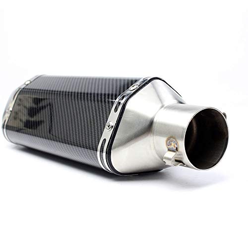 MGOD 1.5-2"Inlet Motor Exhaust Carbon Fiber Muffler with Removable DB Killer for Street/Sport Dirt Bike and Scooters