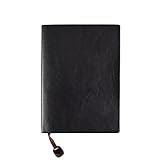 Lined Notebook,izBuy PU Leather Memo Retro Vintage Diary & Journal Paint Edge Ribbon Marker for Men/women Daily Use Gift,About A5 Size,240 Lined Beige Pages,Black(208-25)