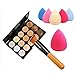 Usstore Concealer Contour Palette + Water Sponge Puff + Makeup Brush Makeup Face Powder Blusher Toothbrush Curve Foundation Brush For Women Lady by Usstore