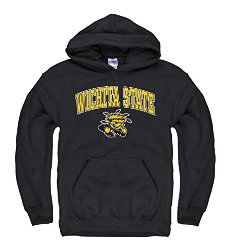 Campus Colors Wichita State Shockers Adult Arch and Logo Hooded Sweatshirt - Black, Large