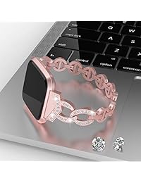 Wearlizer Compatible Fitbit Versa correas para mujeres Accesorios de vestir Plata Pequeño Grande Fitbit Versa Band Correa Pulsera Brazalete para Fitbit Versa Smartwatch