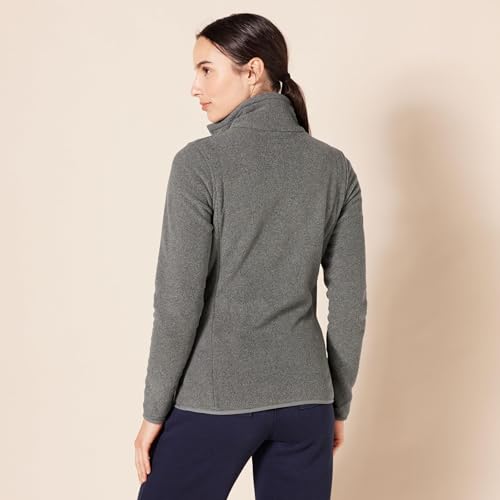 AMAZON ESSENTIALS WOMEN’S CLASSIC-FIT FULL-ZIP POLAR SOFT FLEECE JACKET (AVAILABLE IN PLUS SIZE), CHARCOAL HEATHER, 2X