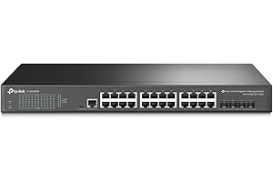 TP-Link Jetstream 24-Port Gigabit L2+ Managed Switch with 4 10GE SFP+ Slots (TL-SG3428X) - SDN Integrated, Cloud Access & Oma
