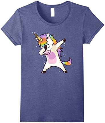 Women's Dabbing Unicorn Shirt Dab Hip Hop Funny Magic Small Heather Blue