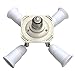 Toplimit 4 in 1 Light Bulb sockets Adapter Medium Base Household E26 to E26 Lampholder Universal Head Splitter Inflaming Retarding PBT socket Photography Socket White (4 Port)