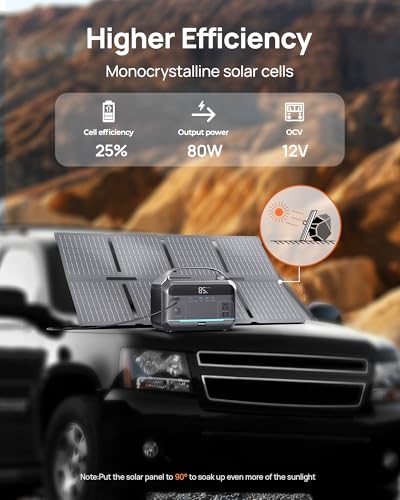 DaranEner 600W Portable Power Station with Solar Panel Included, 288Wh LiFePO4 Battery Solar Generator (1200W Surge), 2.3H Fast AC Recharge Backup Power Supply for Camping, Home Outages, Emergency