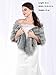 Chicer Wedding Faux Fur Shawl Bridal Faux Fur Shawl Wrap Stole Winter Faux Fur Coat for Bride and Bridesmaids(Grey)