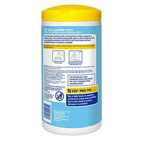 Zep Wall Cleaning Wipes 40 Count (Pack of 2) R42210 Remove Stains