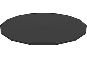Bestway Round Pool Cover for Above Ground Pro Frame Pools with Drain Holes and Secure Tie-Down Ropes