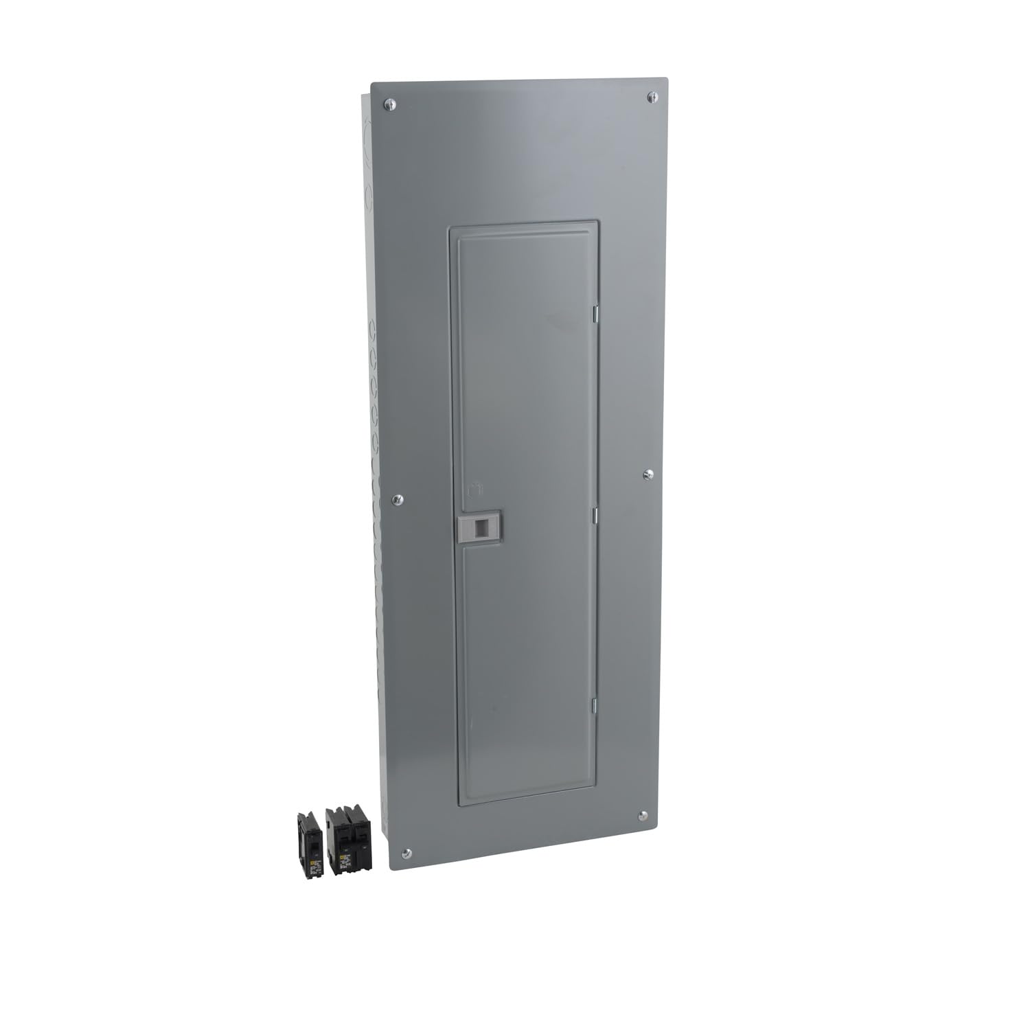 Photo 1 of Square D - HOM4080M200PQCVP Homeline 200 Amp 40-Space 80-Circuit Indoor Main Breaker Qwik-Grip Plug-On Neutral Load Center with Cover-Value Pack, 4 Count