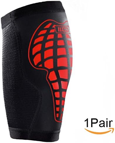 Ecourban Calf Compression Sleeves (1 Pair)- Calf Guard Shin Splints Sleeves - Unisex, Red, L
