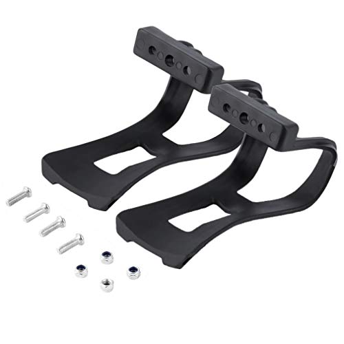 Ohomr Bike Accessories 1 Pair New Cycling Bicycle Bike Strapless Toe Pedal Clips Half Clips Black