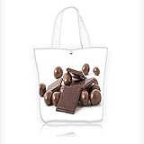 Canvas Tote Bag stack of chocolate Zipper Closure