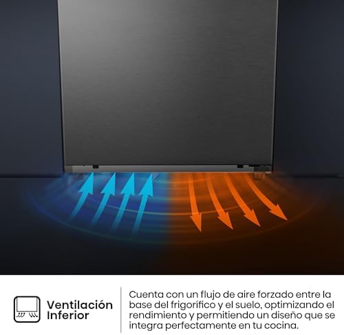 FT3K310SAIE1 - Congelador Una Puerta Total No Frost Kitchen Fit, 312L, 186cm, Ventilación Inferior, Apertura de Puerta 90º, Metal-Tech Cooling, Tirador de Apertura Fácil, WiFi, Inox