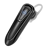 Bluetooth Headset for Safe Drive and Office BT 4.1 Wireless High-fidelity Headphones HD 20 hours Call Time Lightweight Handsfree Earpiece Earbuds with Noise Cancelling Mic for All Smartphone-Black.